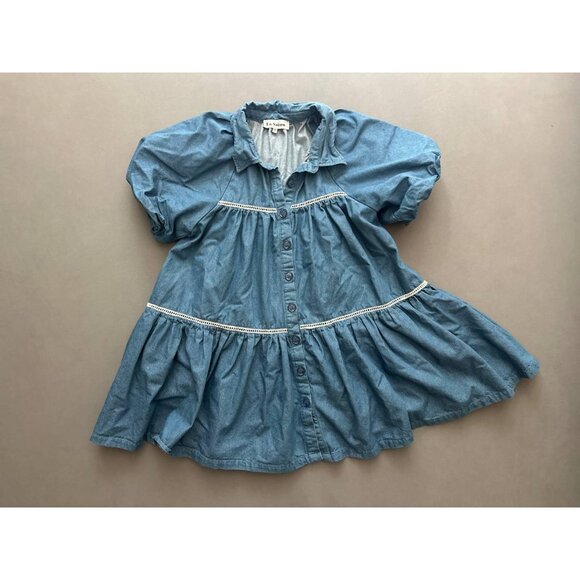 En Saison Dresses & Skirts - EN SAISON Tara Chambray Mini Babydoll Dress Size S